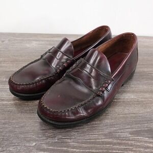 GH Bass Weejuns Shoes Mens Size 9 Burgundy Leather Penny Loafers Dress Slip On